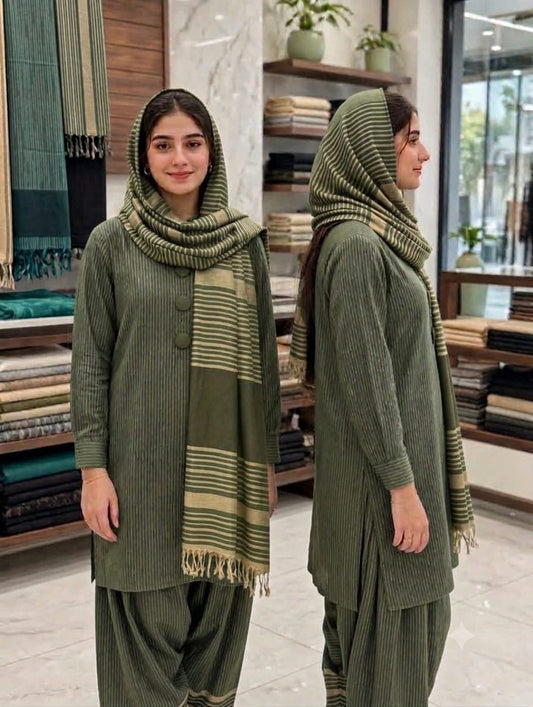 3PC Dress Multani Khaadi Sussi - MEHNDI