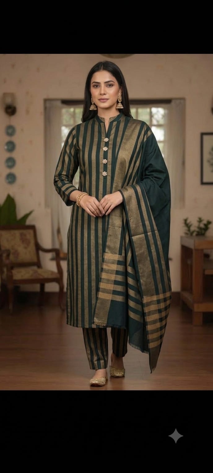 3PC Dress Multani Khaadi Sussi - GREEN