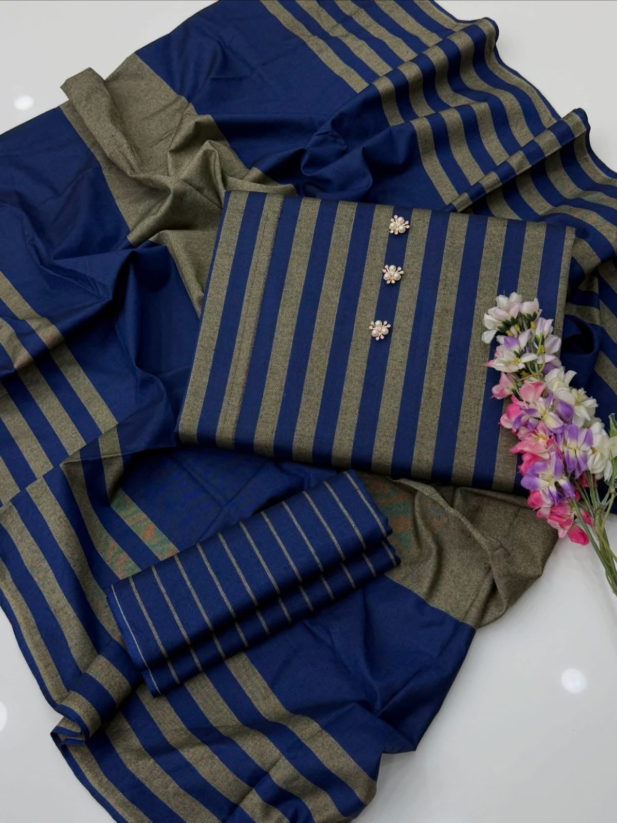 3PC Dress Multani Khaadi Sussi -NAVY