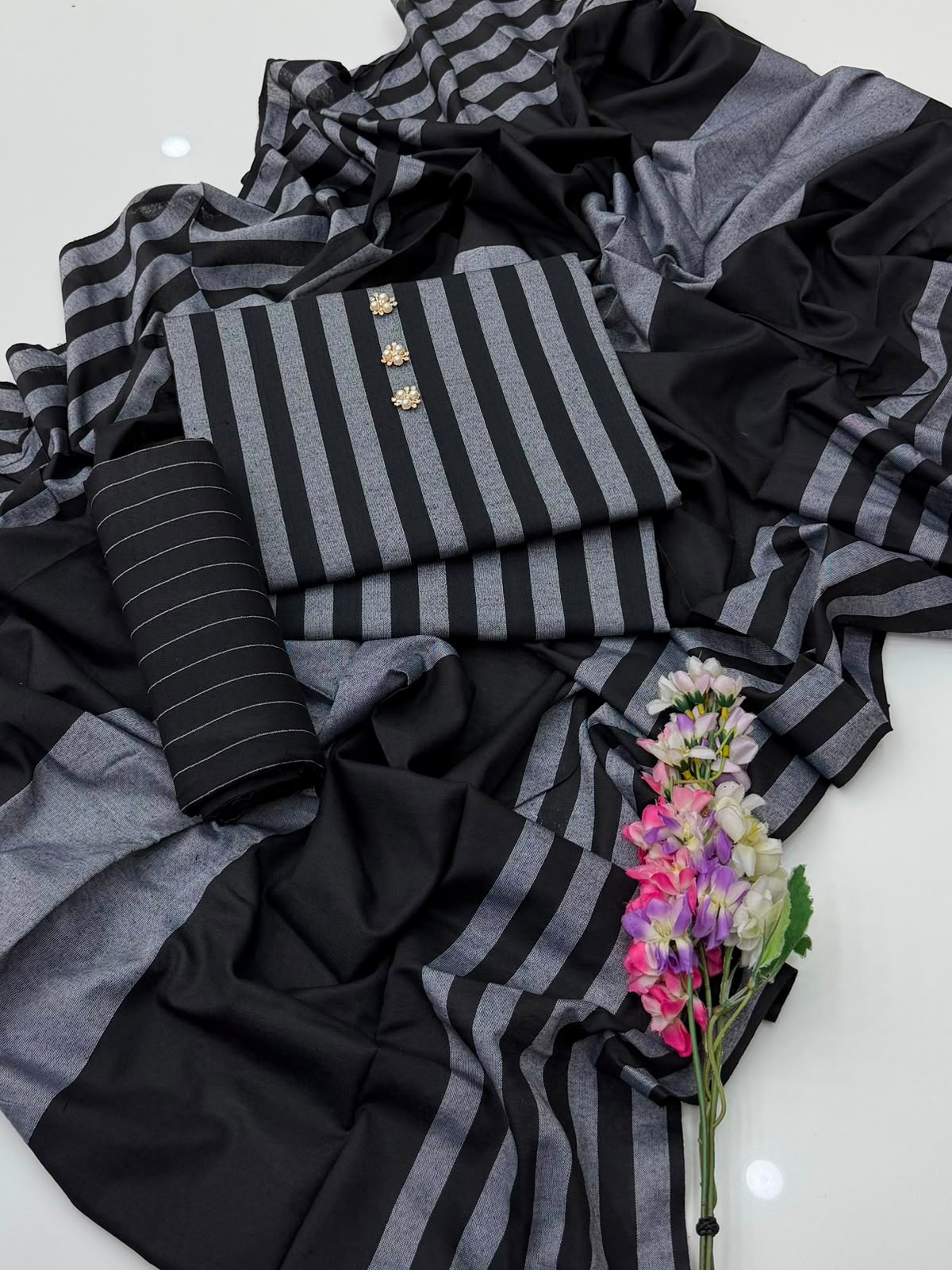 3PC Dress Multani Khaadi Sussi - BLACK LINING